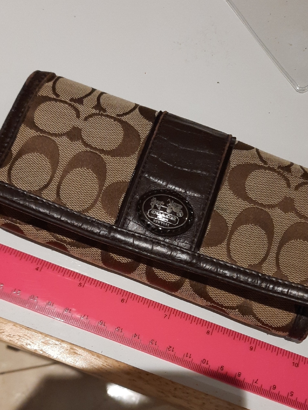 Coach Brown Signature Canvas Continental Wallet